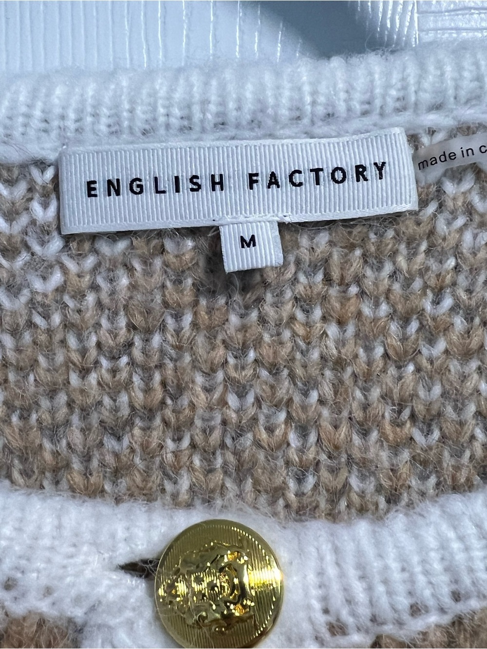 English Factory Argyle Crop Cardigan - Picture 3 of 4